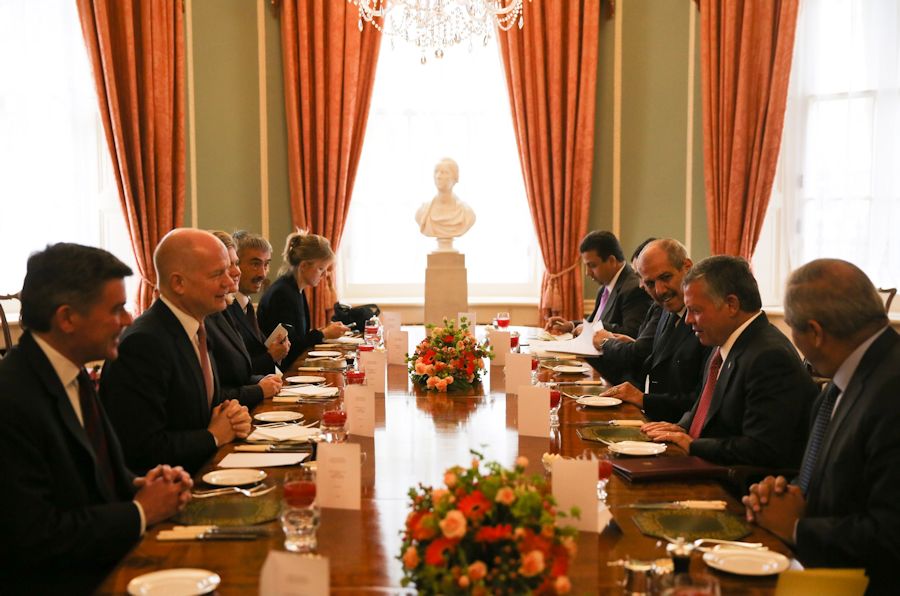 Hugh joins Foreign Secretary, William Hague, at a lunch with HM King Abdullah of Jordan
