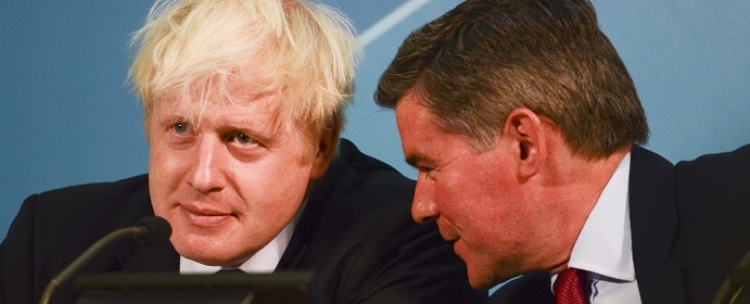 With Boris Johnson (Photo: Steve Back / Rex Features)